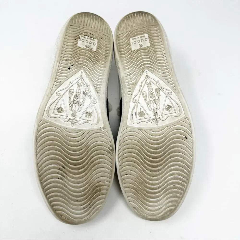 Gucci Ace Bee Web Stripe Leather Sneakers Womens Size EU 37.5